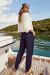 CALÇA SLIM COM LINHO AZUL MARINHO JOELMA - comprar online