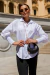 CAMISA PUNHOS DE LASTEX TRICOLINE OFF WHITE ALANA - comprar online