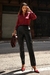 CAMISA CREPE ACETINADO VERMELHO BURGUNDY SOFIE - ENTS