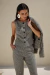 COLETE ALFAIATARIA PIED DE POULE PRETO LARISSA - loja online