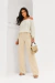 CALÇA RETA ALFAIATARIA CREPE AREIA LU - comprar online