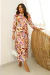VESTIDO CHEMISE LONGO ESTAMPADO VISCOSE TERRACOTA FÁTIMA - comprar online