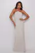 VESTIDO LONGO BORDADOS DOURADOS VISCOSE OFF WHITE KATE - loja online