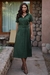 VESTIDO MIDI ALONGADO VISCOSE COM LINHO VERDE MILITAR JULIA - comprar online