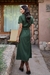 VESTIDO MIDI ALONGADO VISCOSE COM LINHO VERDE MILITAR JULIA - ENTS