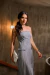VESTIDO MIDI ALONGADO TOMARA QUE CAIA ALFAIATARIA LISTRA CINZA NÍQUEL LARISSA - comprar online
