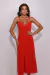 VESTIDO MIDI BOTÕES RAMI VERMELHO HIBISCO RAISSA - ENTS