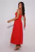 VESTIDO MIDI COM CINTO COM LINHO VERMELHO HIBISCO SHARON - comprar online