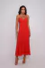 VESTIDO MIDI COM CINTO COM LINHO VERMELHO HIBISCO SHARON - ENTS