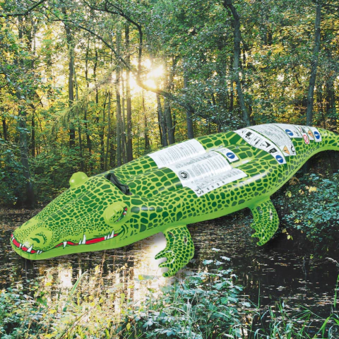 Inflable cocodrilo con manijas niños