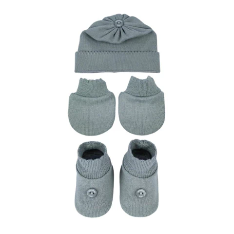 KIT SANCHES 3 PECAS DE BEBE BOTAO-VERDE MILITAR LISO-RN INVERNO 2025