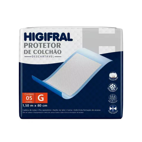 PROTETOR DE COLCHAO DESC HIGIFRAL GDE 5 UND