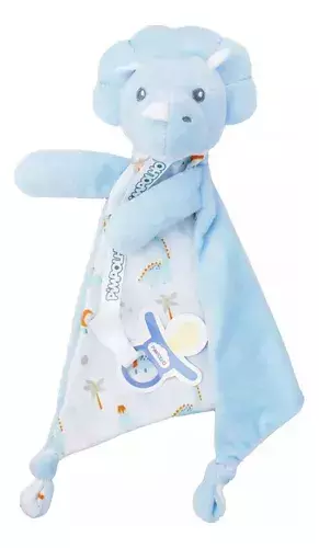 NANINHA PIMPOLHO 56002 COM PRENDEDOR DE CHUPETA MASC AZUL/DINOSSAURO