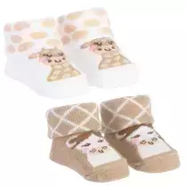 KIT MEIA PIMPOLHO 43403 OFF WHITE GIRAFA/BEGE CAVALO