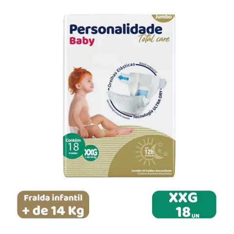 PERSONALIDADE BABY TOTAL CARE JUMBO XXG 18UN