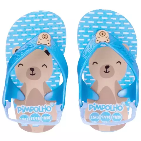 CHINELO PIMPOLHO PRAIANA BABY AZUL/URSO MASC 19