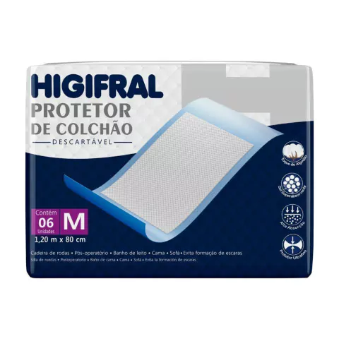 PROTETOR DE COLCHAO DESC HIGIFRAL MED 6 UND