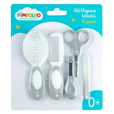 KIT PIMPOLHO 8501 HIGIENE 5 PECAS CINZA