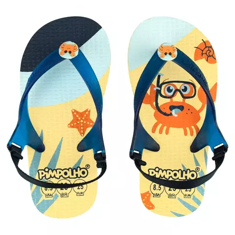CHINELO PIMPOLHO PRAIANA BABY AZUL/CARANGUEJO MASC 19