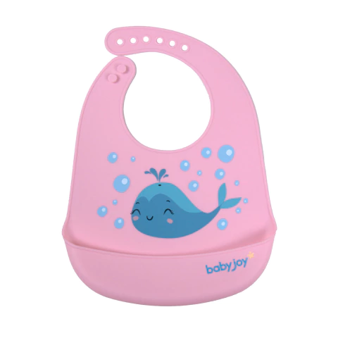 BABADOR INCOMFRAL 15036550 BABY JOY SILICONE PEGA MIGALHAS BALEIA ROSA