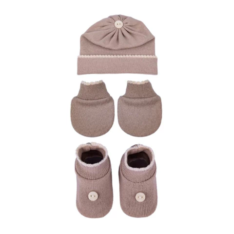KIT SANCHES 3 PECAS DE BEBE BOTAO-BEGE C/ NATURAL-RN INVERNO 2025