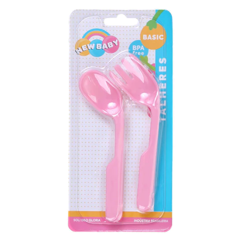 TALHERES NEW BABY 116421 ROSA