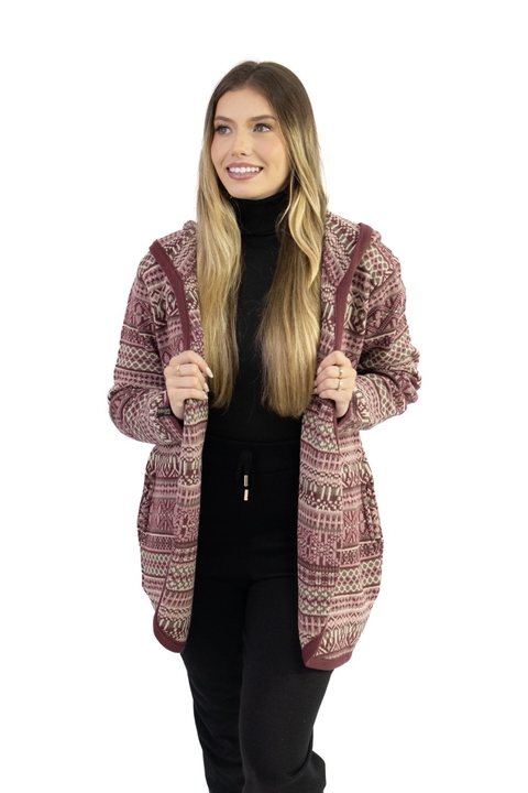 Casaco Jacquard com Capuz