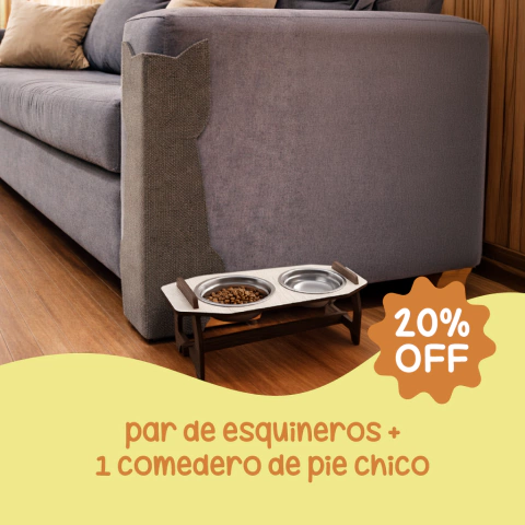 Par de esquineros + comedero de pie