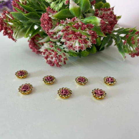 Rosa com strass Rosa