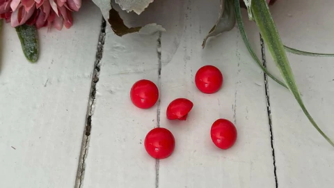 Botão C/ Pé vermelho redondo para Roupas
