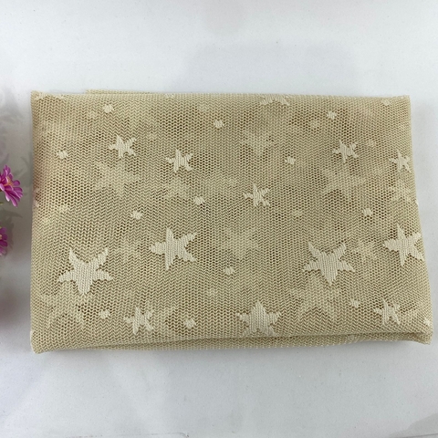 Tule Macio com Estrelas - Bege