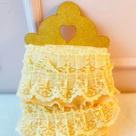 Renda Frufru Vintage Amarelo