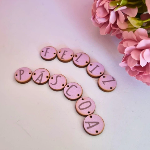 Botão Feliz Páscoa - Rosa