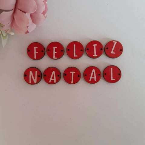 Botão Feliz Natal - Vermelho