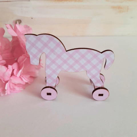 Cavalinho com rodinhas - rosa