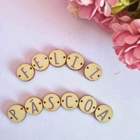 Botão Feliz Páscoa - Amarelo bebê