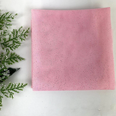 Tule MACIO C/GLITTER ROSA