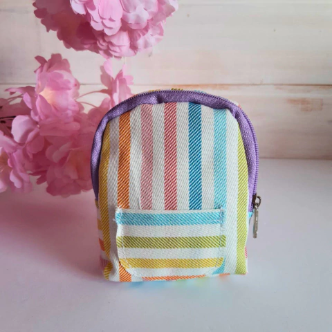 Mochila para boneca - listras collor