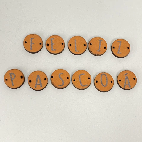 Botão Feliz Páscoa - Laranja