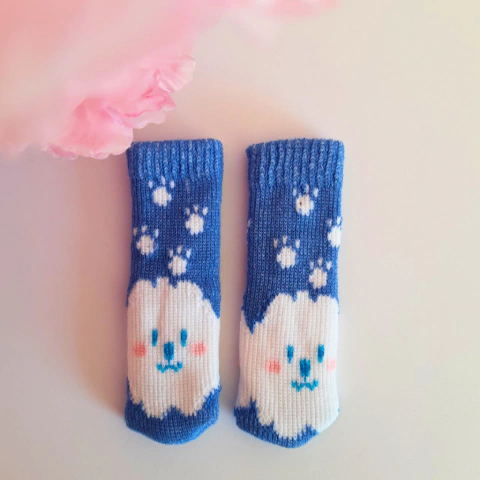 Meia para boneca - gatinho azul