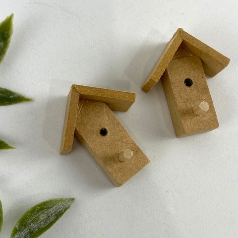 Mini Casa Para Passarinho com Poleiro - 2 unidades