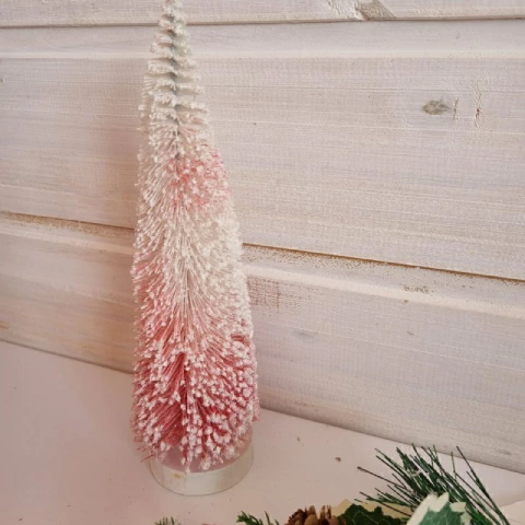 Pinheiro Rosa bb nevado com gliter