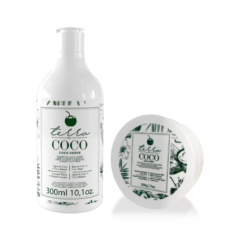 Shampoo Coco Verde 300 ml + Máscara de pulpa de Coco 200 gr
