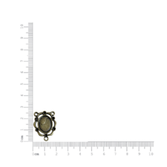 ENTREMEIO MOLDURA PARA PERSONALIZAR COM CAVIDADE PAR STRASS OURO VELHO 25MM