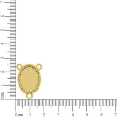 PINGENTE ENTREMEIO OURO 26MM BORDA TRANÇADA