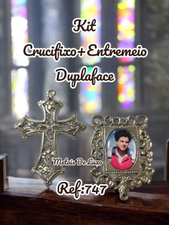 Kit Crucifixo+Entremeio Niquel Duplaface (escolha a imagem de devoção) na internet
