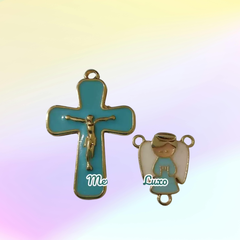 KIT INFANTIL CRUCIFIXO + ENTREMEIO ( PRAZO DE PRODUÇÃO ATÉ 7 DIAS UTEIS APOS CONFIRMAÇÃO DE PAGAMENTO)