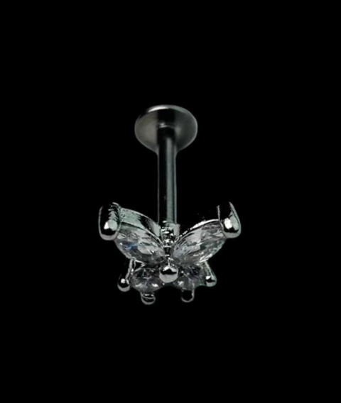 Piercing Labret Swarovski Borboleta