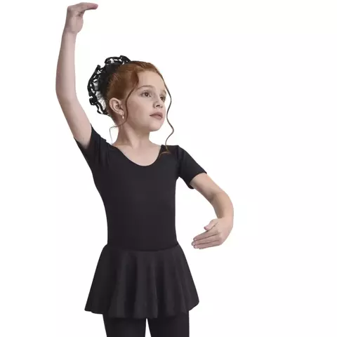 Collant de Ballet Meia Manga Helanca Com Saia Infantil - comprar online