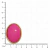 Entremeio oval de resina pink com moldura dourada, apresentado com régua para referência de aproximadamente 3,9 cm de altura e 3,1 cm de largura.